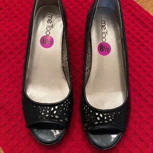 Brand new in box Me Too wedge navy blue shoes